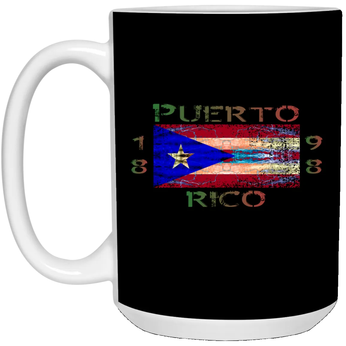 1898 Puerto Rico Lightning Flag 15 oz. White Mug