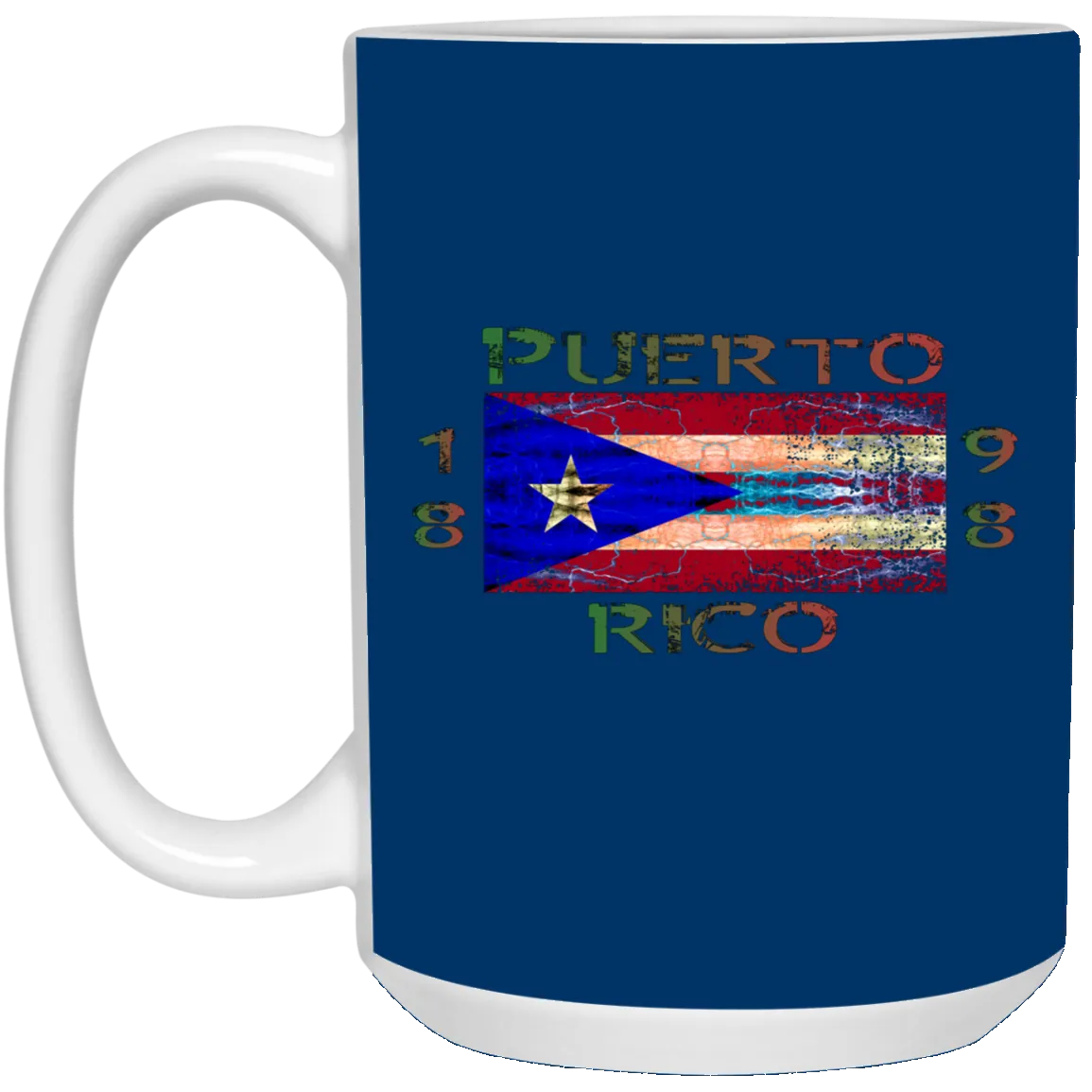 1898 Puerto Rico Lightning Flag 15 oz. White Mug