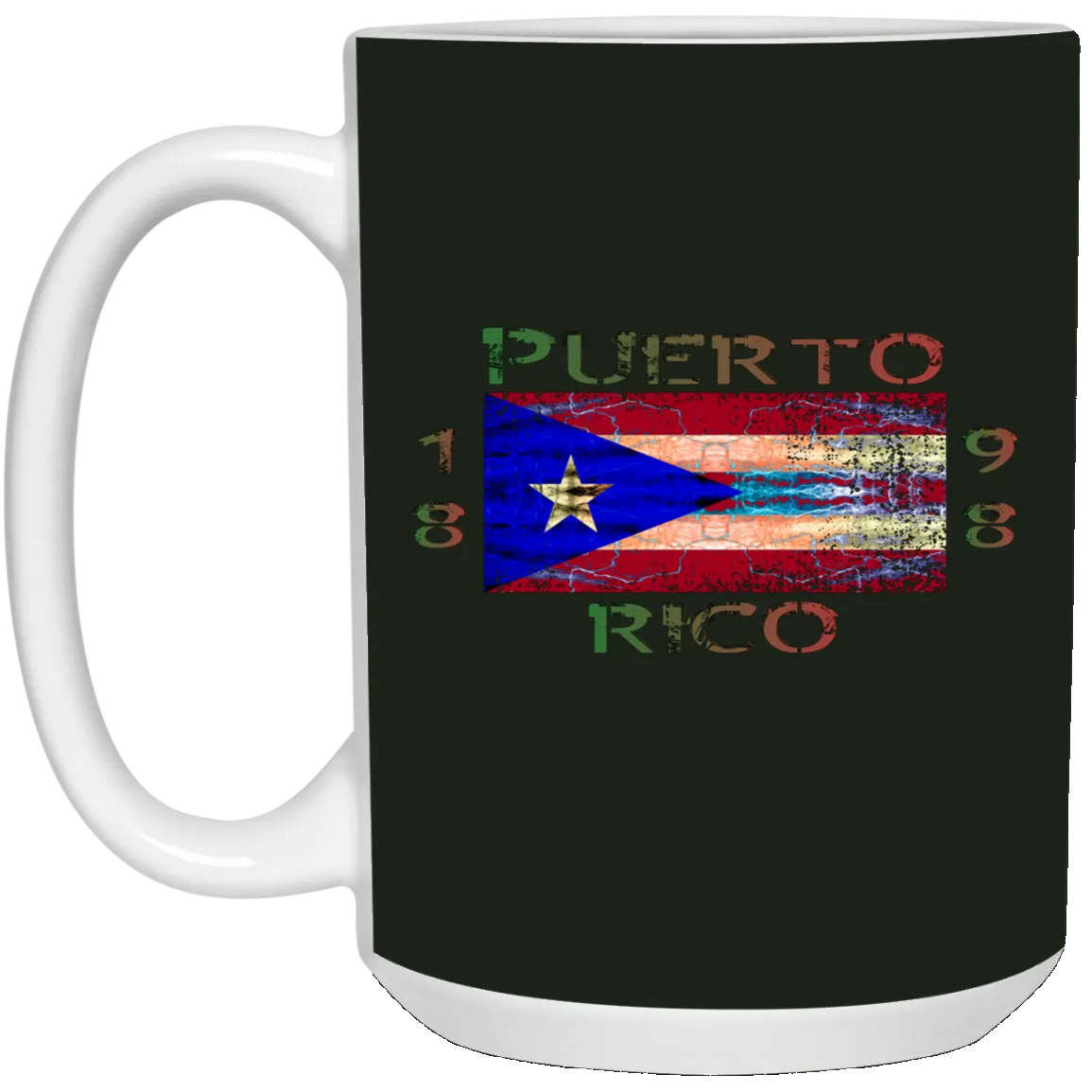 1898 Puerto Rico Lightning Flag 15 oz. White Mug