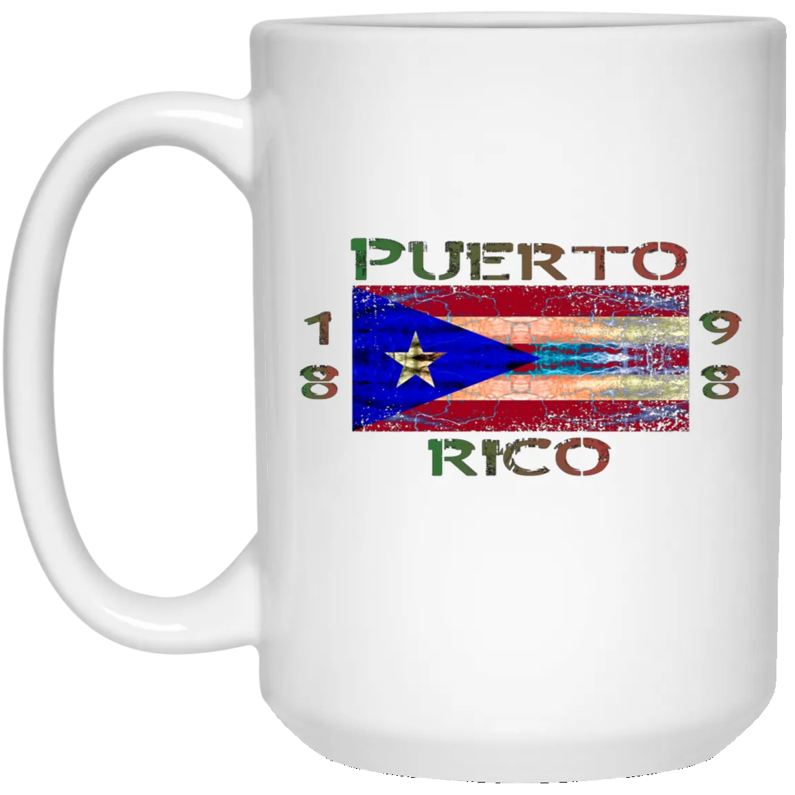 1898 Puerto Rico Lightning Flag 15 oz. White Mug