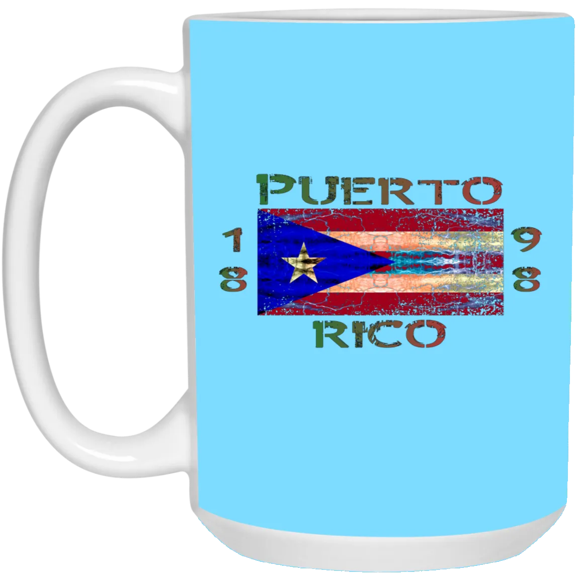 1898 Puerto Rico Lightning Flag 15 oz. White Mug