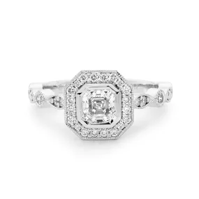 18ct White Gold Royal Asscher Diamond Ring