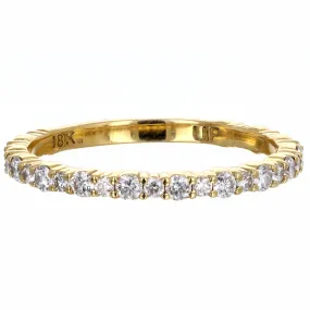 18K Yellow Gold .35 Carat Diamond Eternity Band Size 7