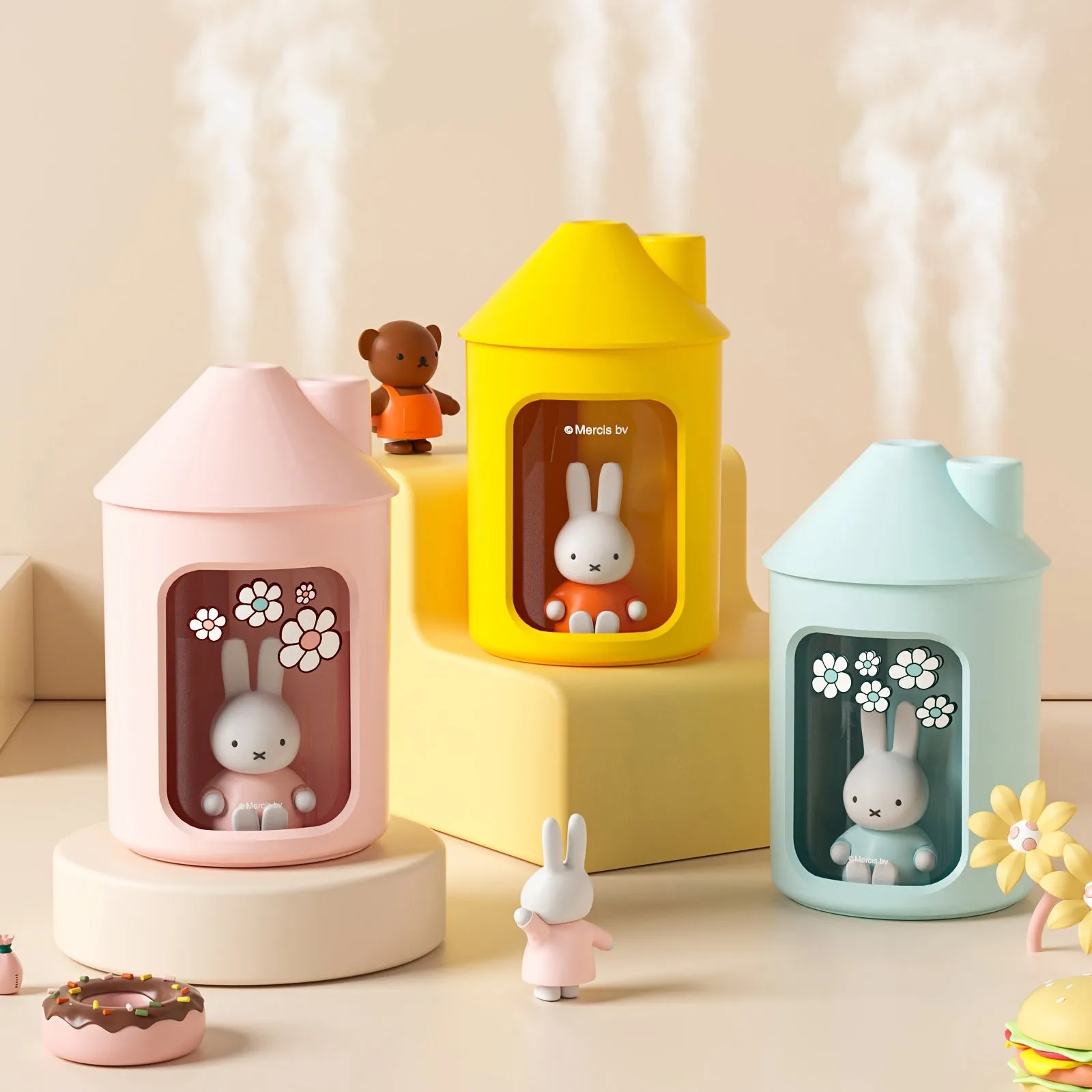 1pc Miffy 450ML Double Spray Cool Mist Humidifier - Single Room Humidifiers with Dual Nozzle Design, Adjustable Spray Modes, and Large Mist Volume - Perfect Winter Essential and Unique Christmas Gift Idea for Teen Girls