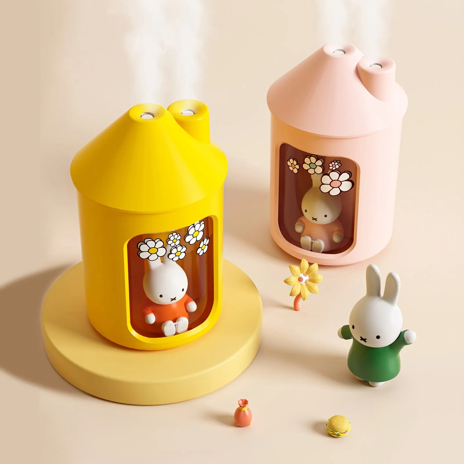 1pc Miffy 450ML Double Spray Cool Mist Humidifier - Single Room Humidifiers with Dual Nozzle Design, Adjustable Spray Modes, and Large Mist Volume - Perfect Winter Essential and Unique Christmas Gift Idea for Teen Girls