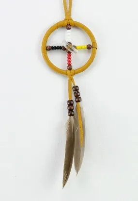 2" Medicine Wheel detailed with a quartz crystal.