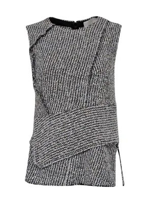 3.1 Phillip Lim - Black & White Tweed Sleeveless Top Sz 2