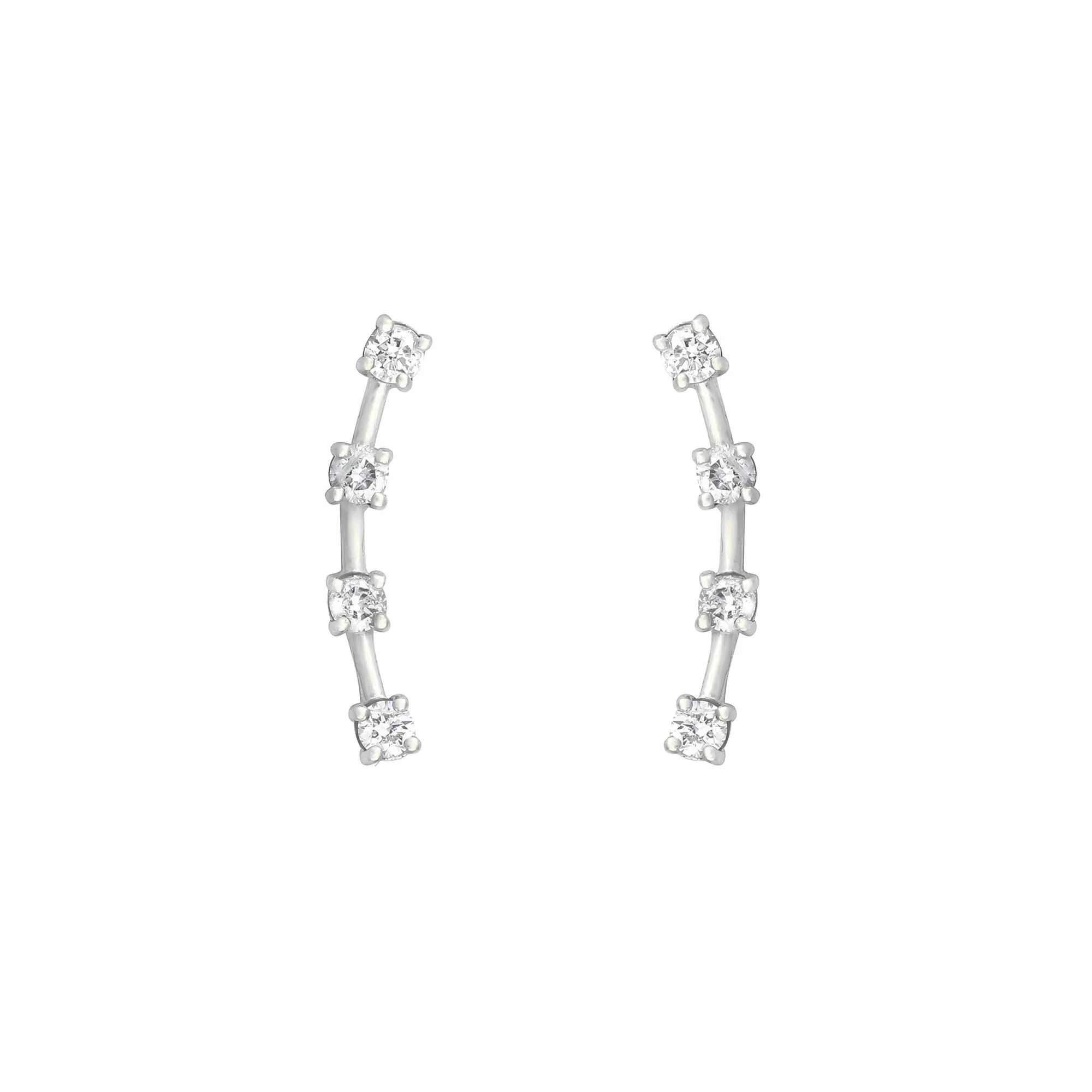 4 Stone Climber 18K Whitegold Stud w. Diamond