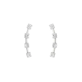 4 Stone Climber 18K Whitegold Stud w. Diamond