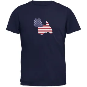 4th of July Patriotic Dog West Highland Terrier Navy Adult T-Shirt