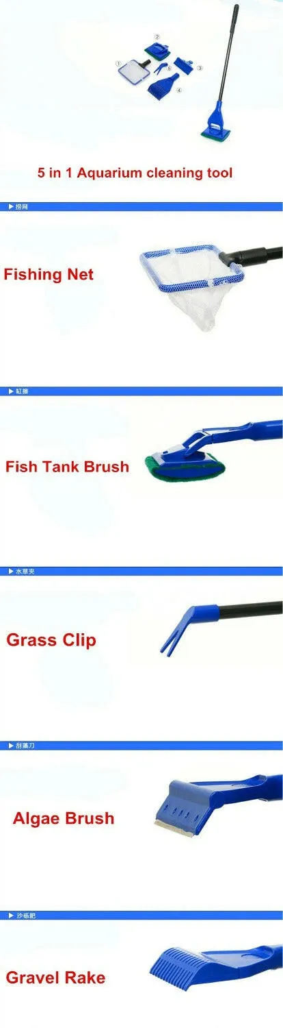 5-in-1 Aquarium Cleaning Tools Set