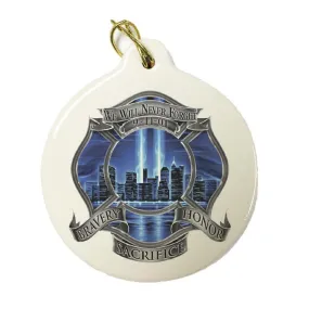 9/11 Blue Skies Firefighter Christmas Ornament