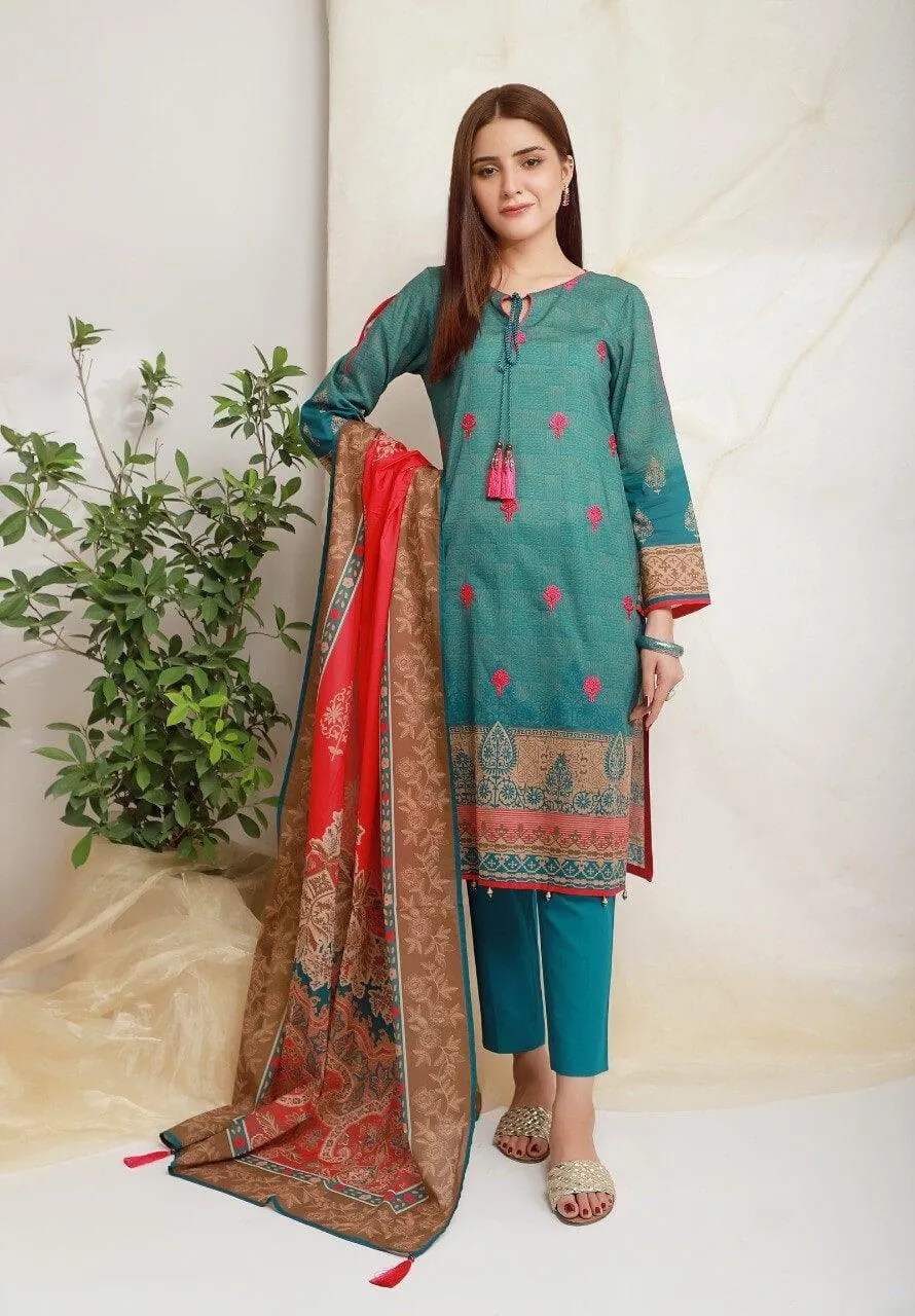 ACE Galleria Digital Embroidered Unstitched 3 Piece Lawn Suit ACE 12013