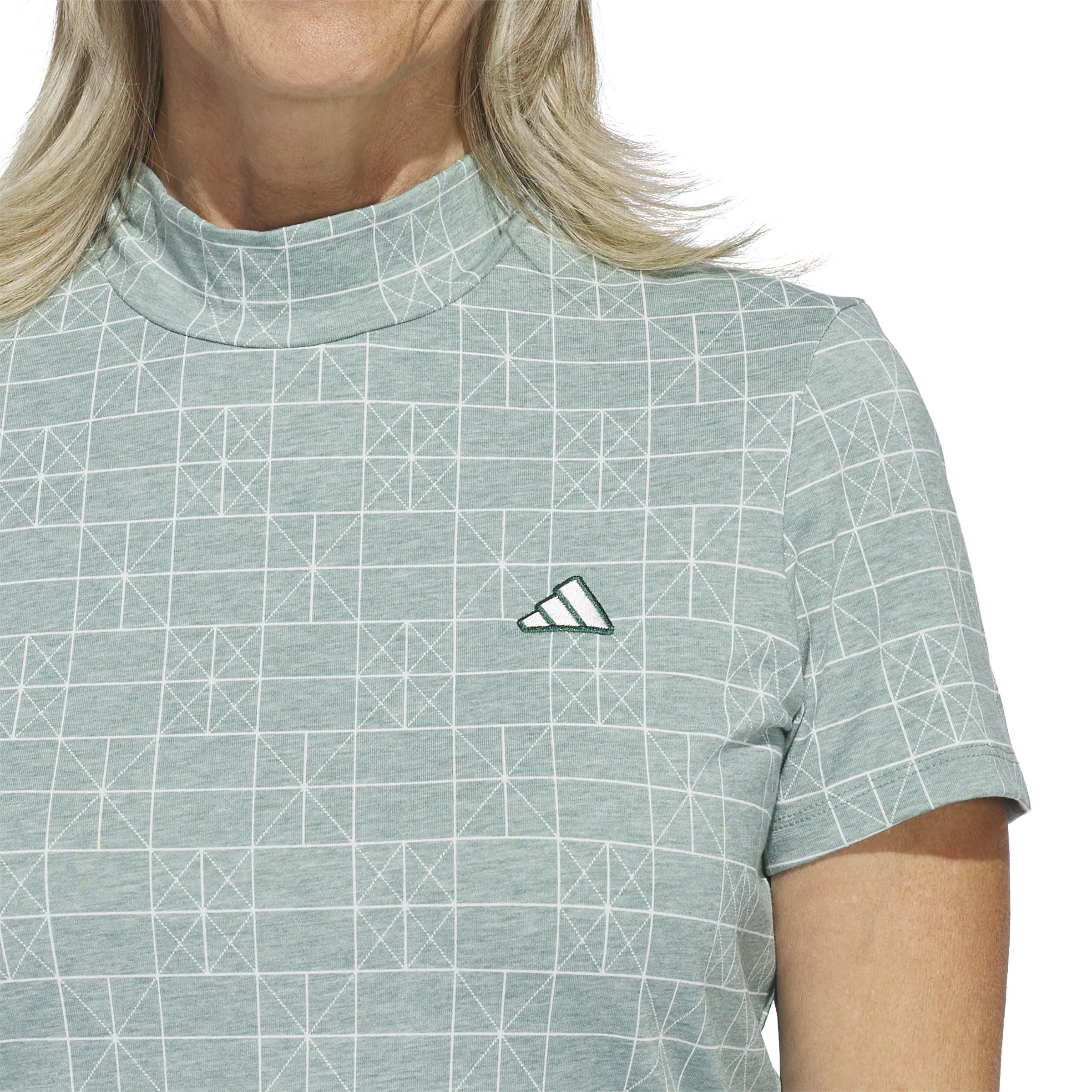 adidas Women's go-to mock neck polo shirt - Crystal Jade SS24