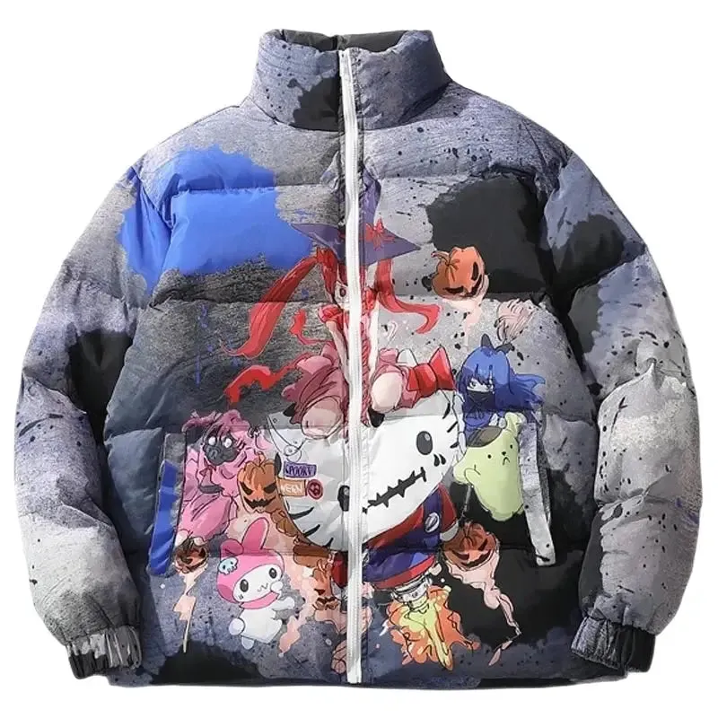 Aesthetic Long Sleeve Cartoon Print Bomber Jacket