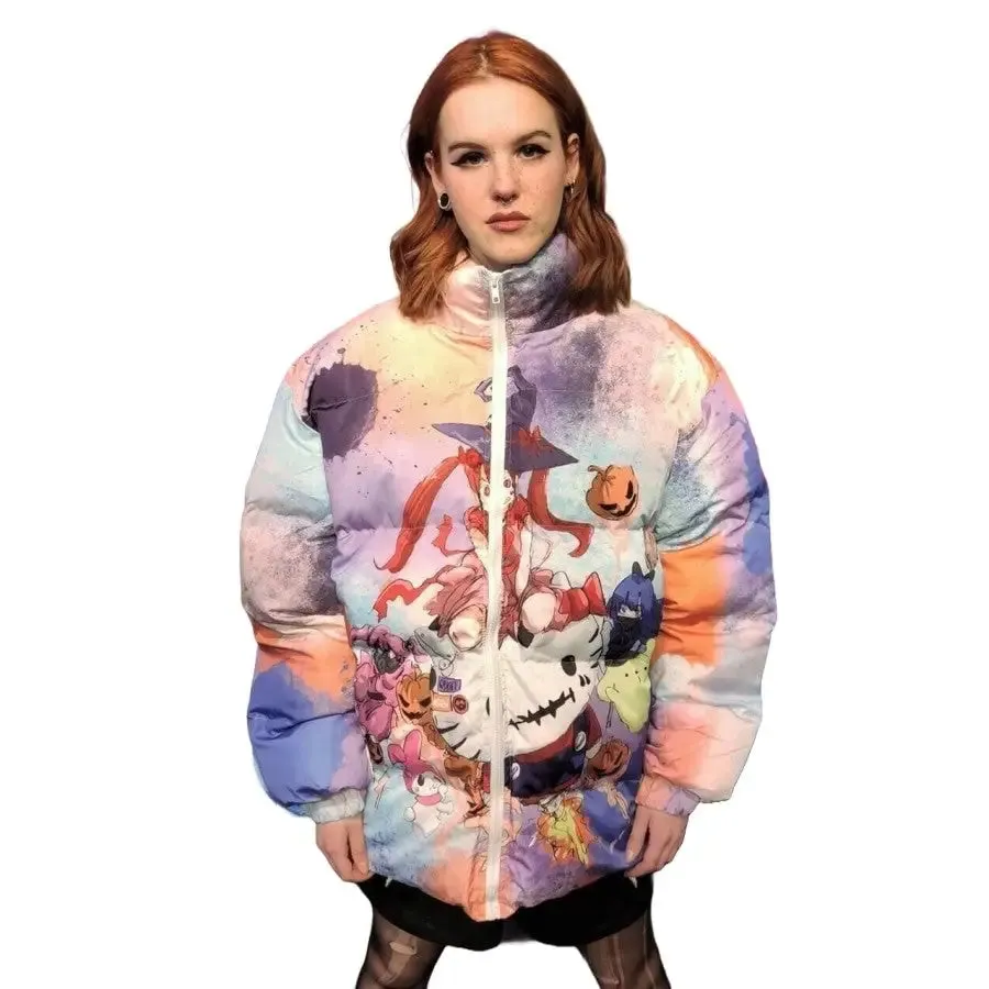 Aesthetic Long Sleeve Cartoon Print Bomber Jacket