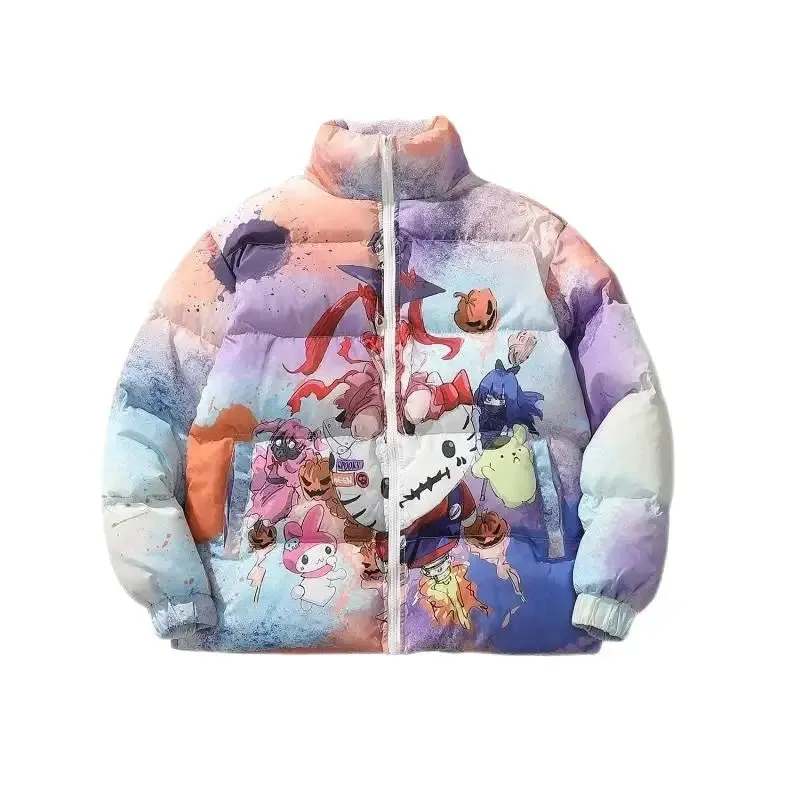 Aesthetic Long Sleeve Cartoon Print Bomber Jacket