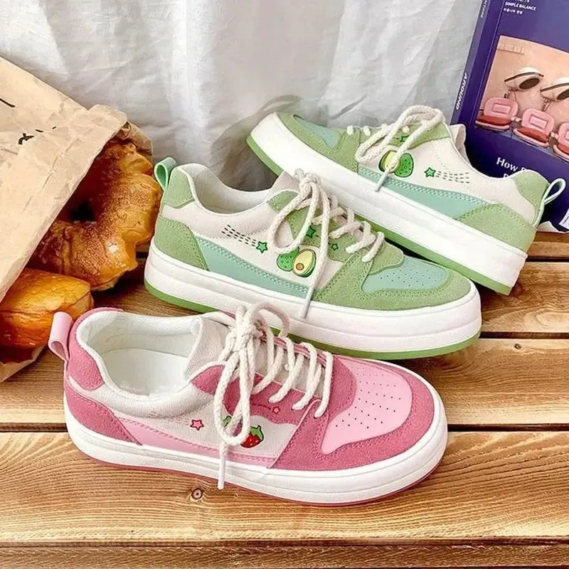 Aesthetic Platform Avocado Strawberry Sneakers