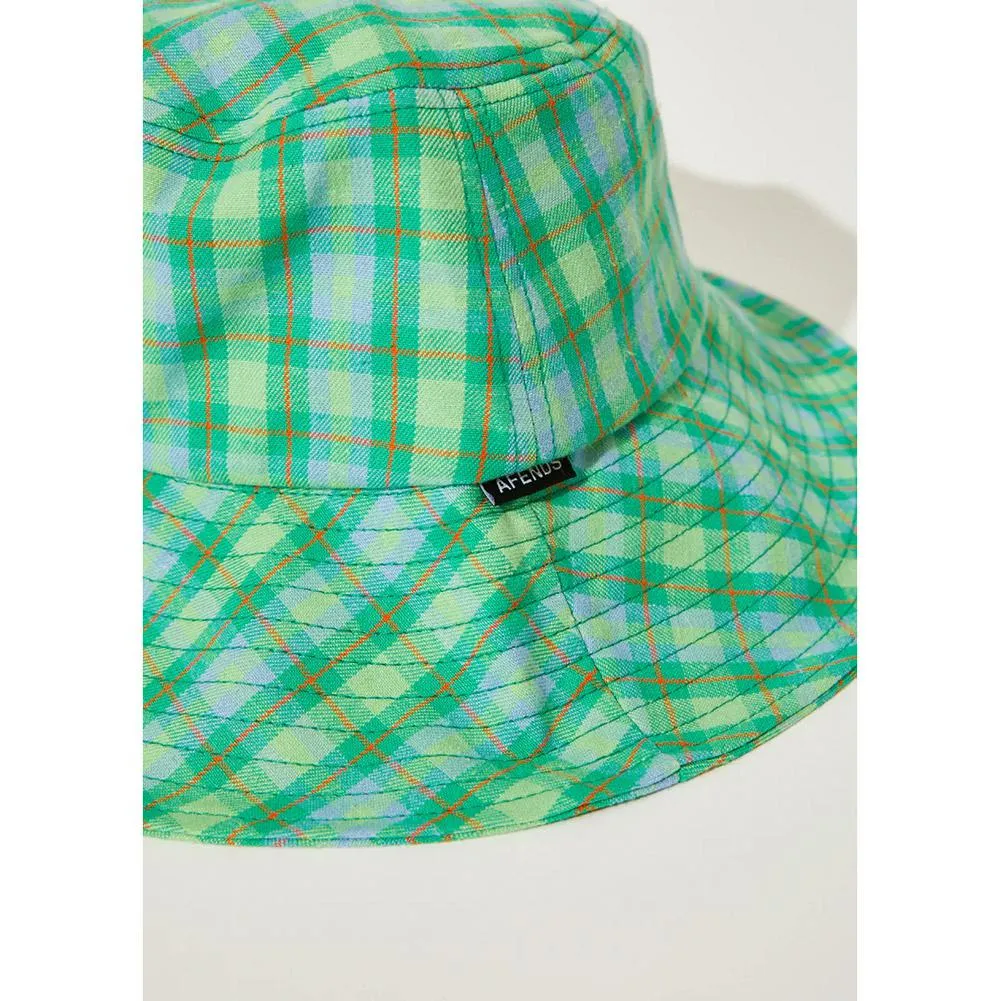 Afends Tully Hemp Check Wide Brim Hat