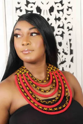 African Print Layered Necklace (Multicolor Set A)