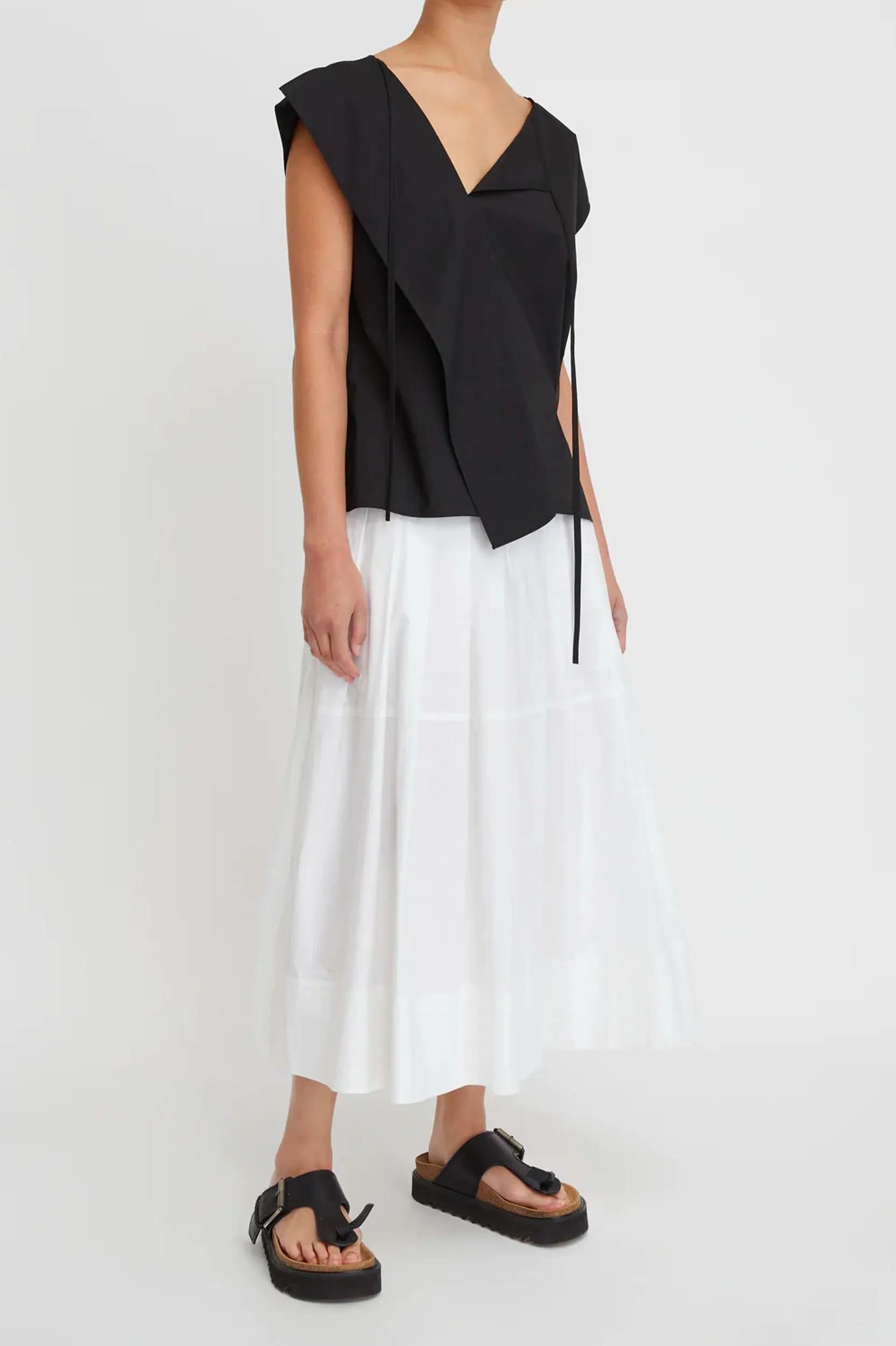 Andy Tie Neck Top in Black