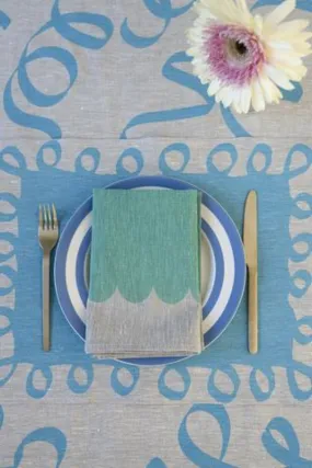 AQUA DOOR DESIGNS SCALLOP NAPKINS AQUA