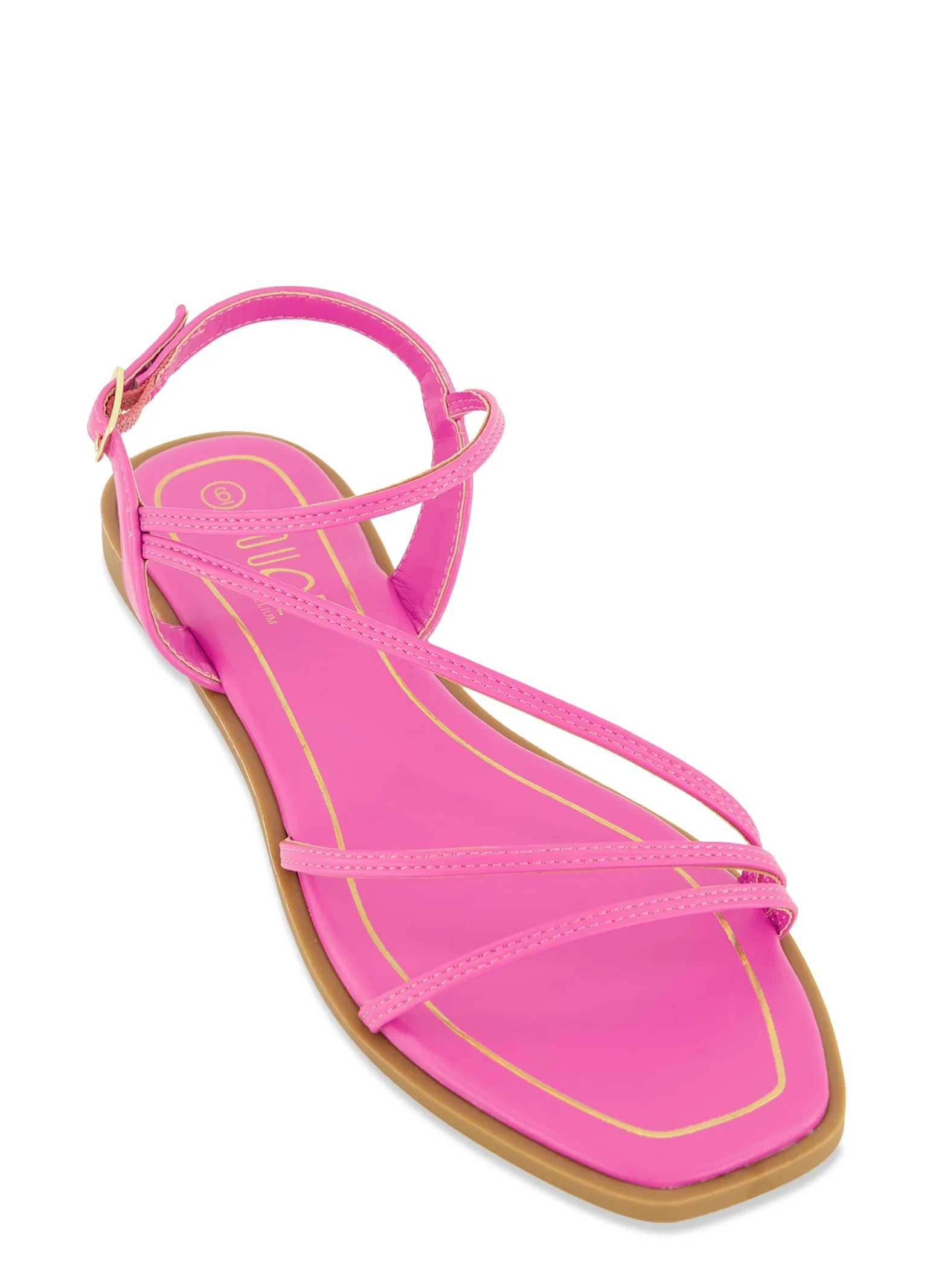 Asymmetrical Strappy Square Toe Sandals