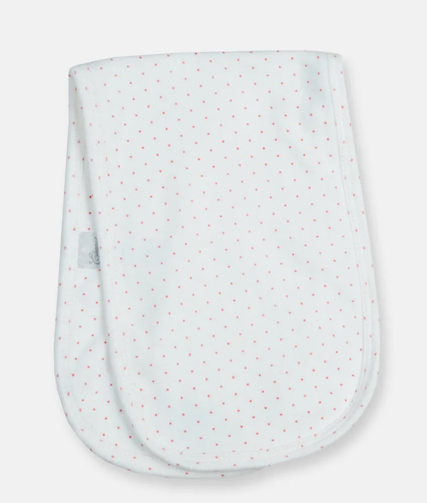 Baby Burp Cloth  - Pink Polka Dot Print