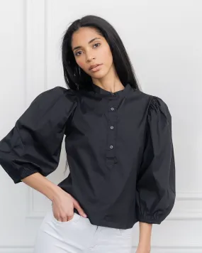 Balloon Sleeve Shirt | Black