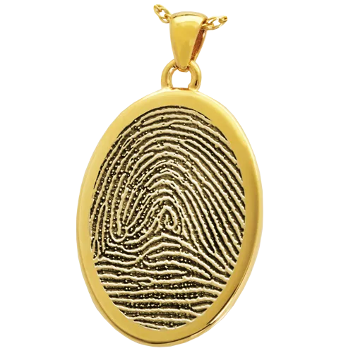 B&B Fingerprint Oval Pendant