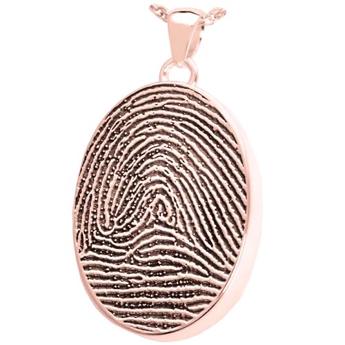 B&B Fingerprint Oval Pendant