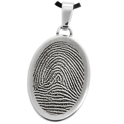 B&B Fingerprint Oval Pendant