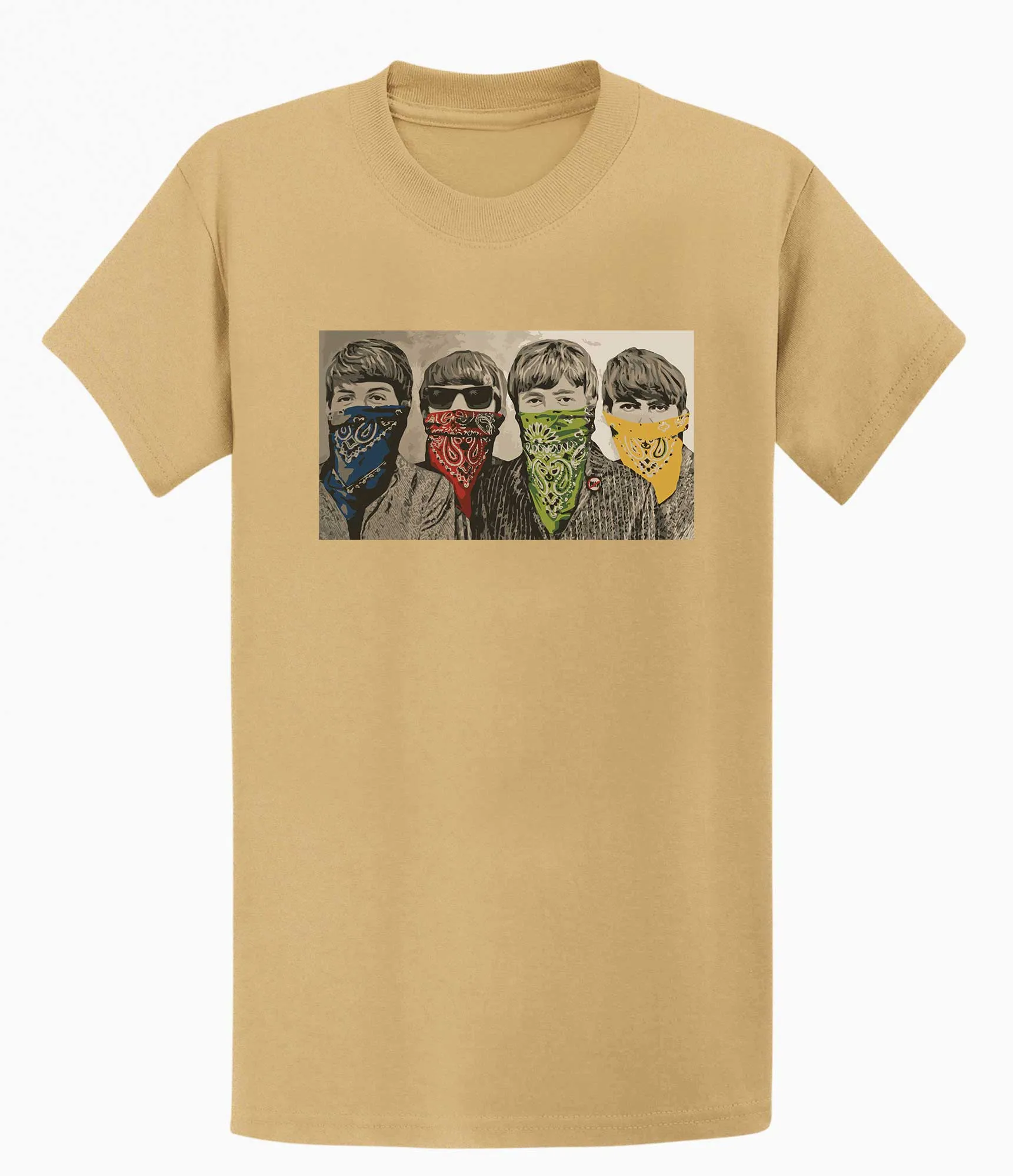 Banksy Unisex T-shirt  - Beatles with Bandanas