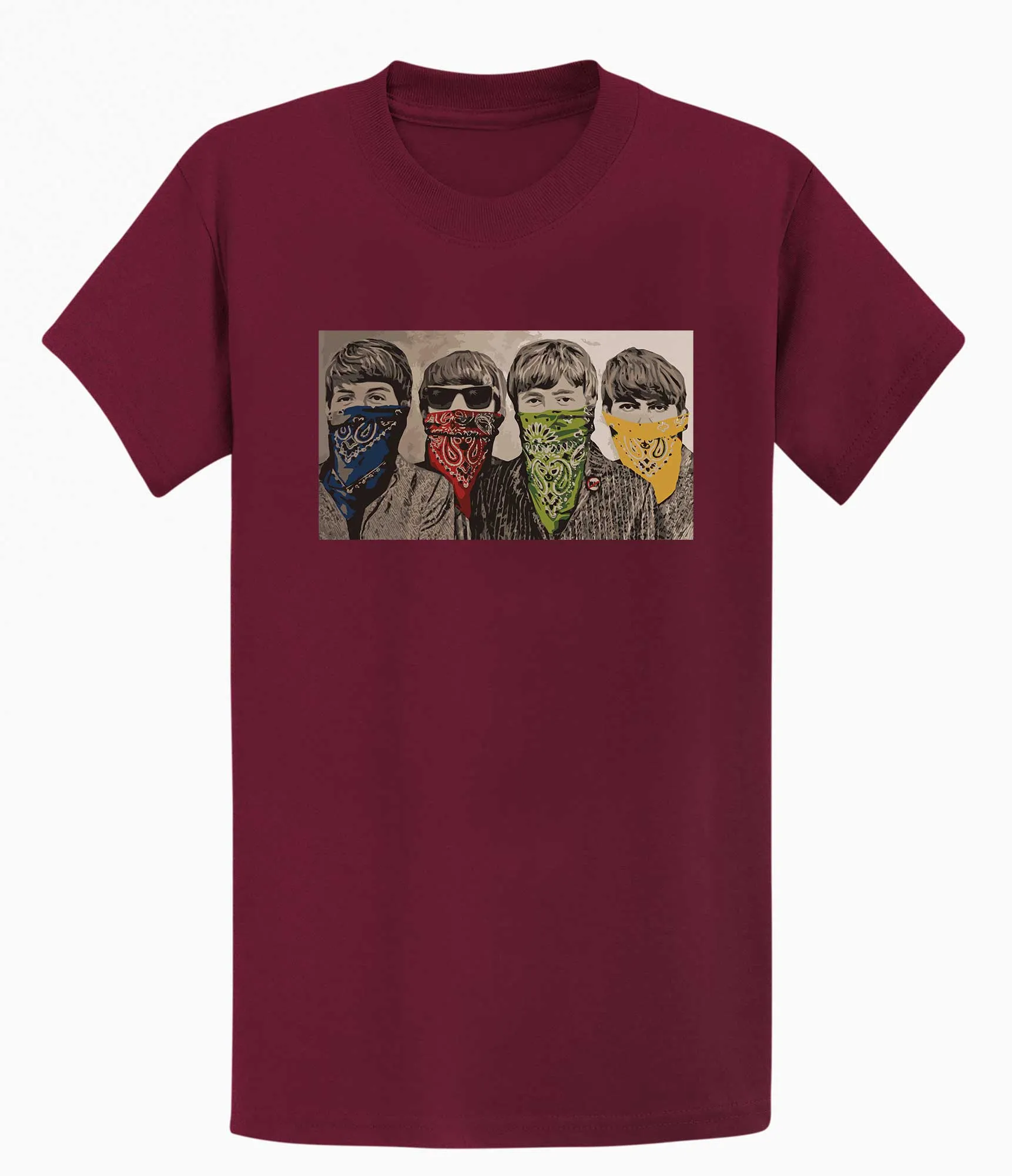 Banksy Unisex T-shirt  - Beatles with Bandanas