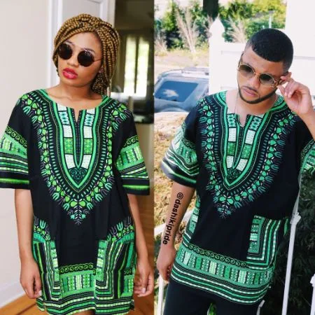 Black and green Dashiki"