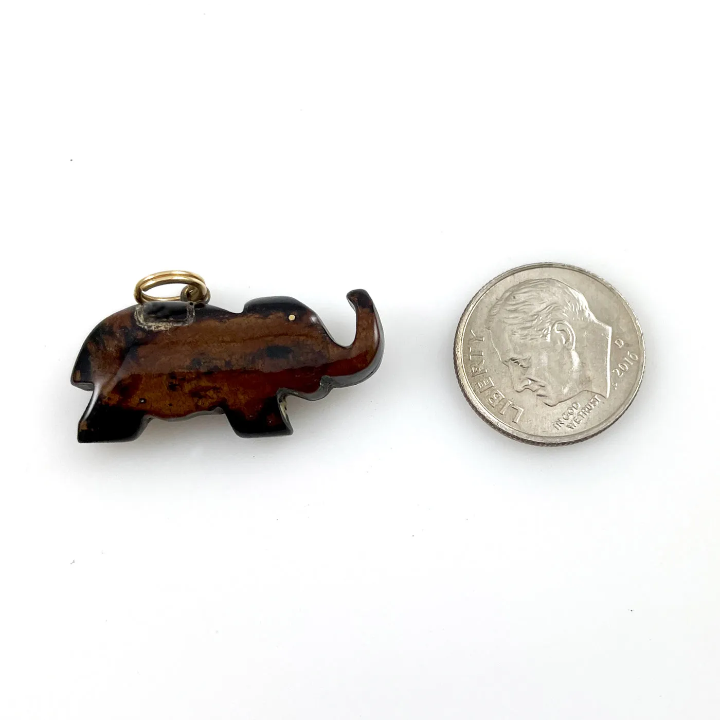 Black Coral Elephant Charm Hawaiian