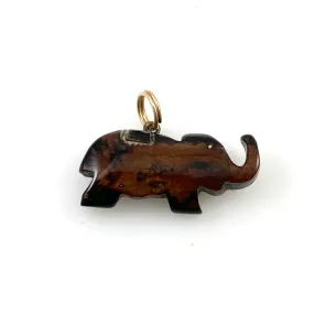 Black Coral Elephant Charm Hawaiian