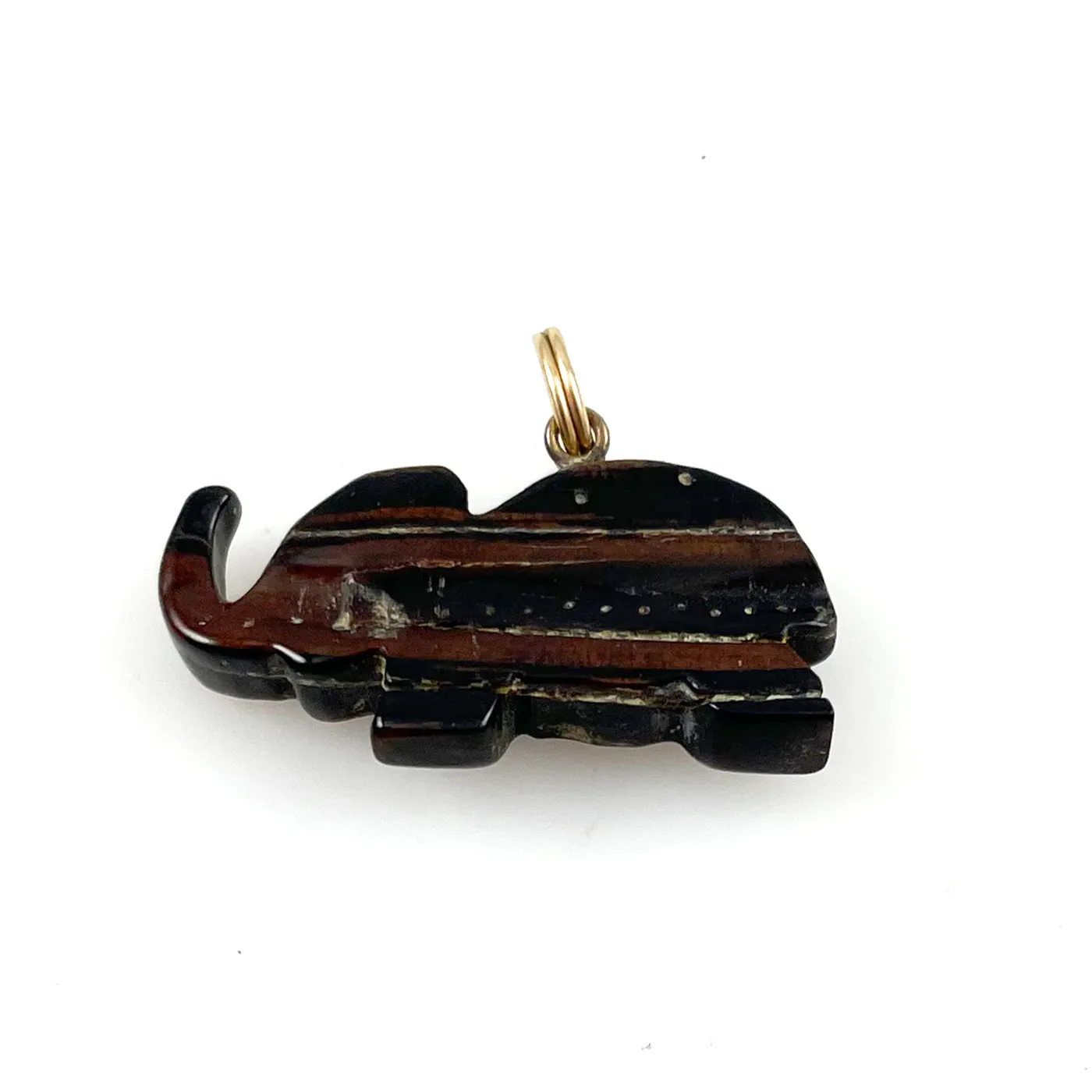 Black Coral Elephant Charm Hawaiian