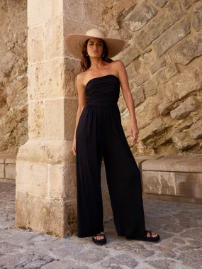 Black Jersey Bandeau Jumpsuit