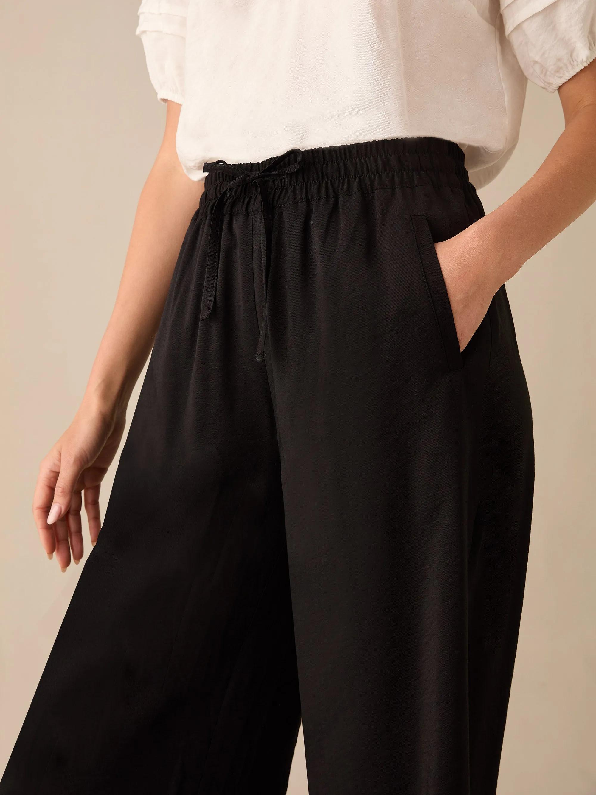 Black Wide Leg Culottes