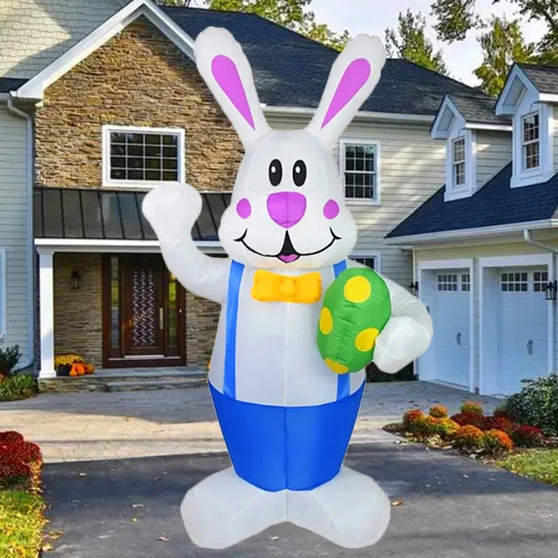 Blue Bunny Easter Inflatable Patio Decor