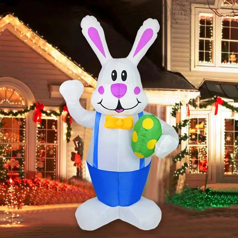 Blue Bunny Easter Inflatable Patio Decor