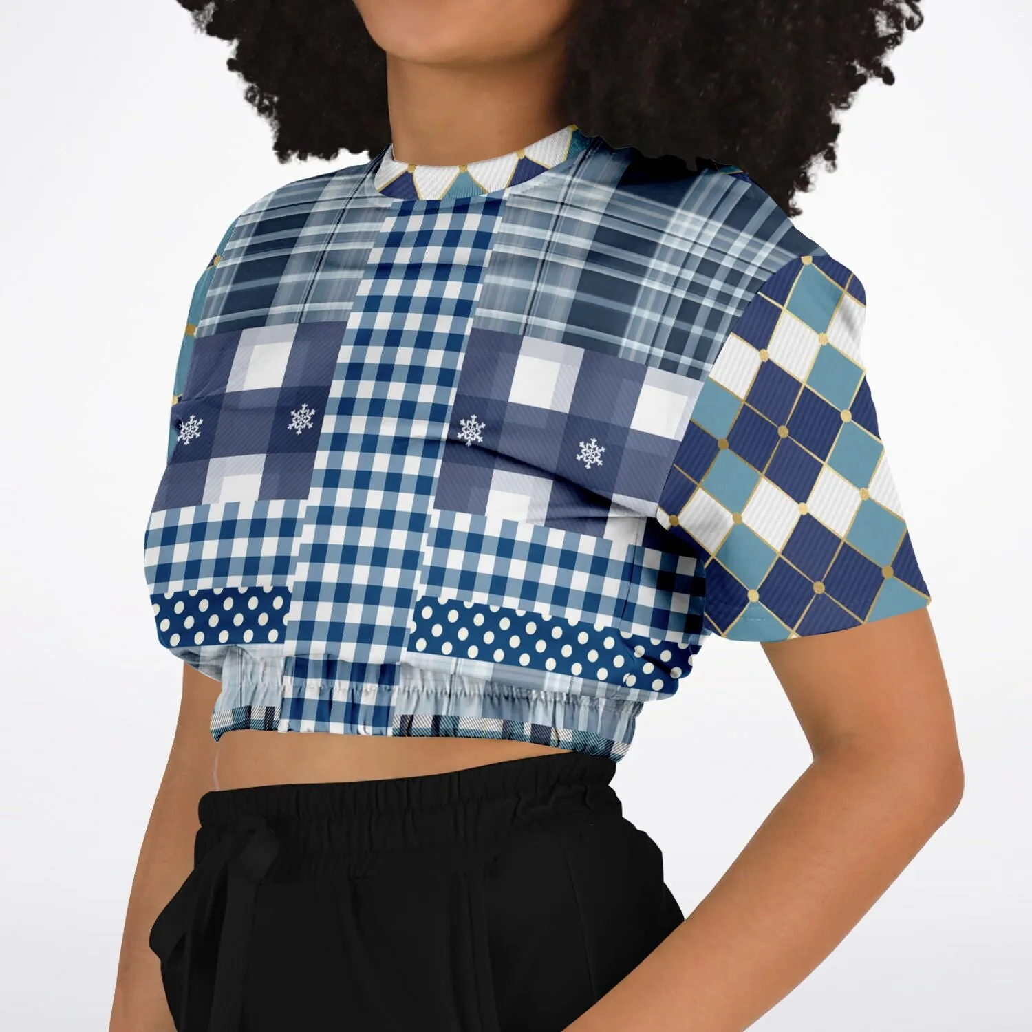 Blue Diamond Phillips Short Sleeve Cropped Eco-Poly Sweater