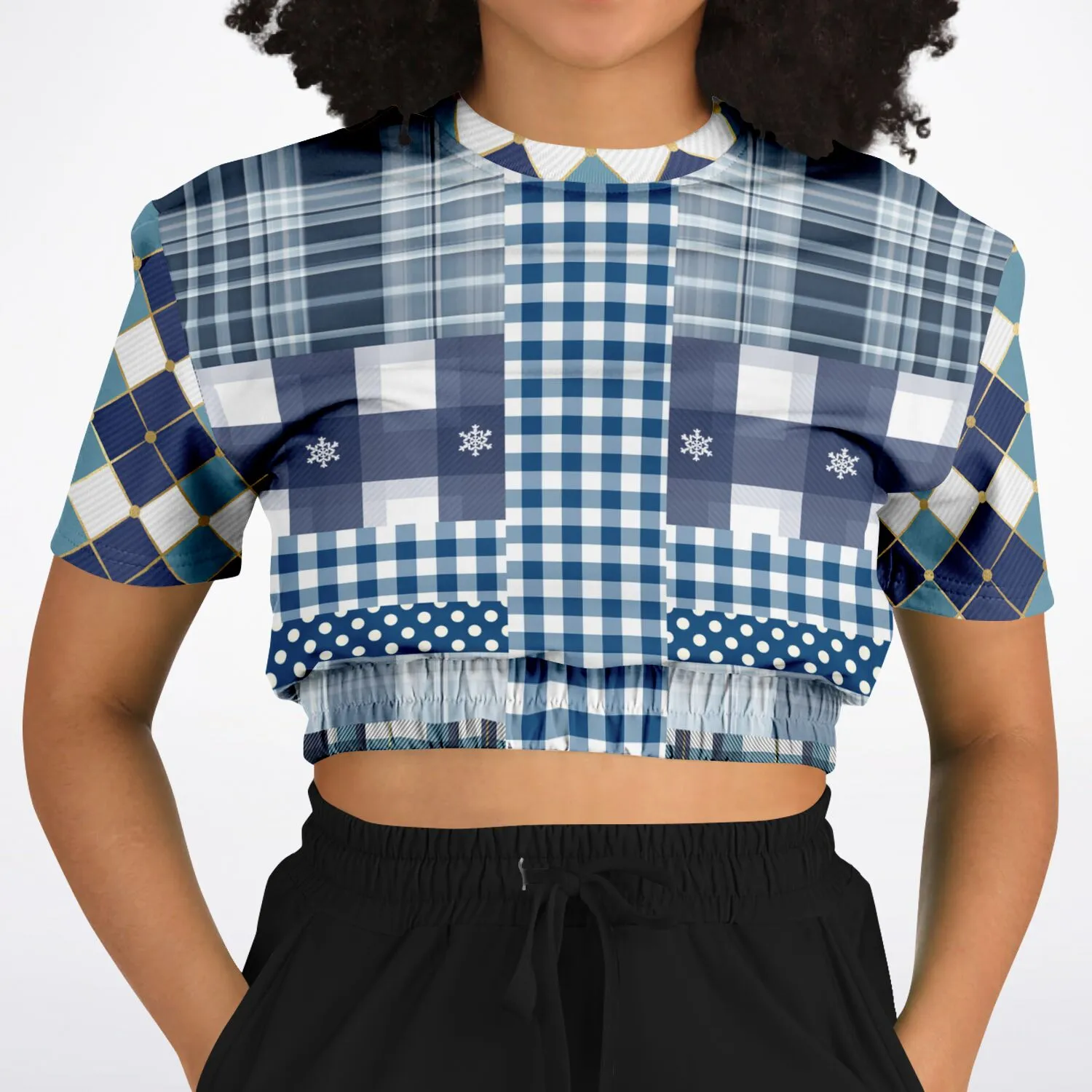 Blue Diamond Phillips Short Sleeve Cropped Eco-Poly Sweater