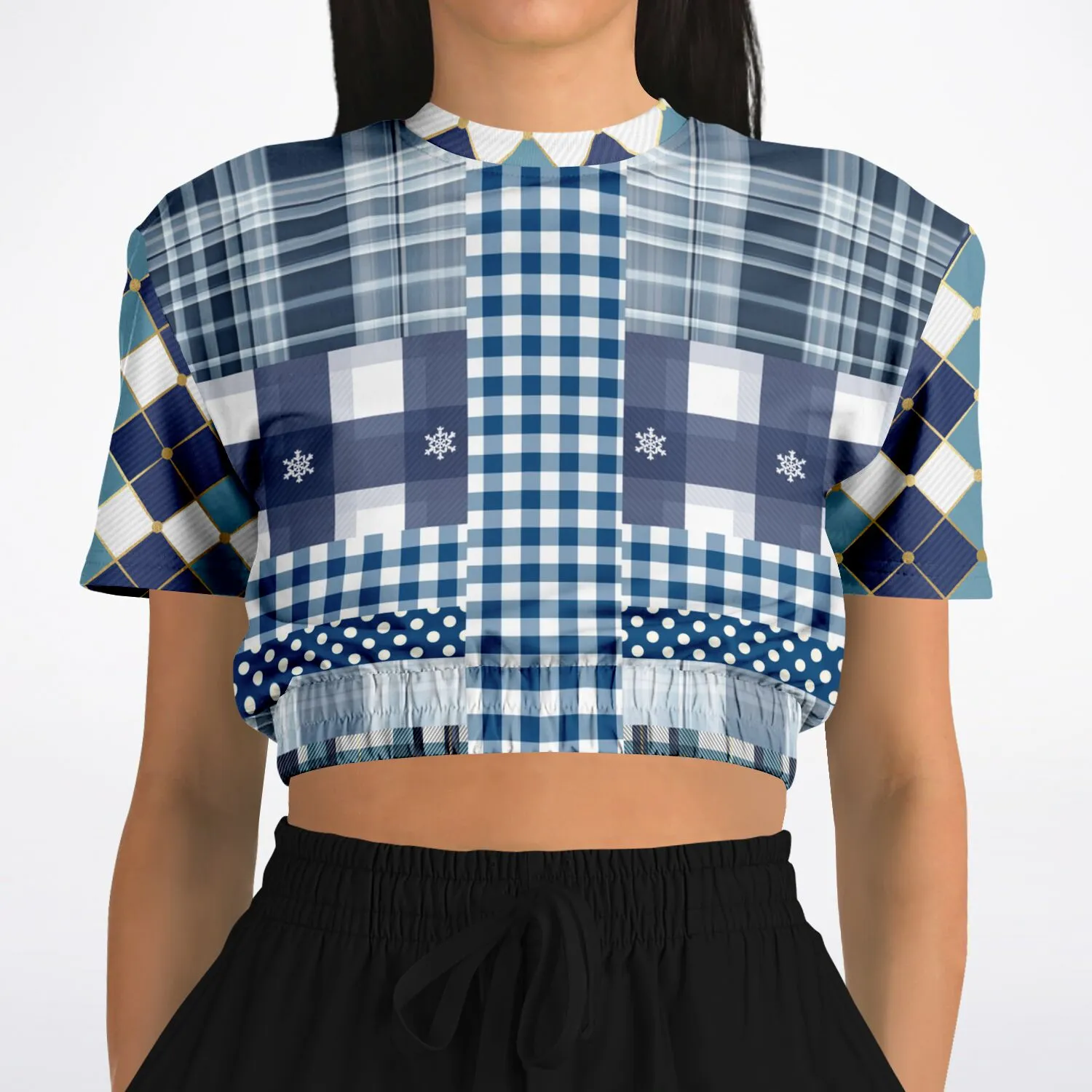 Blue Diamond Phillips Short Sleeve Cropped Eco-Poly Sweater