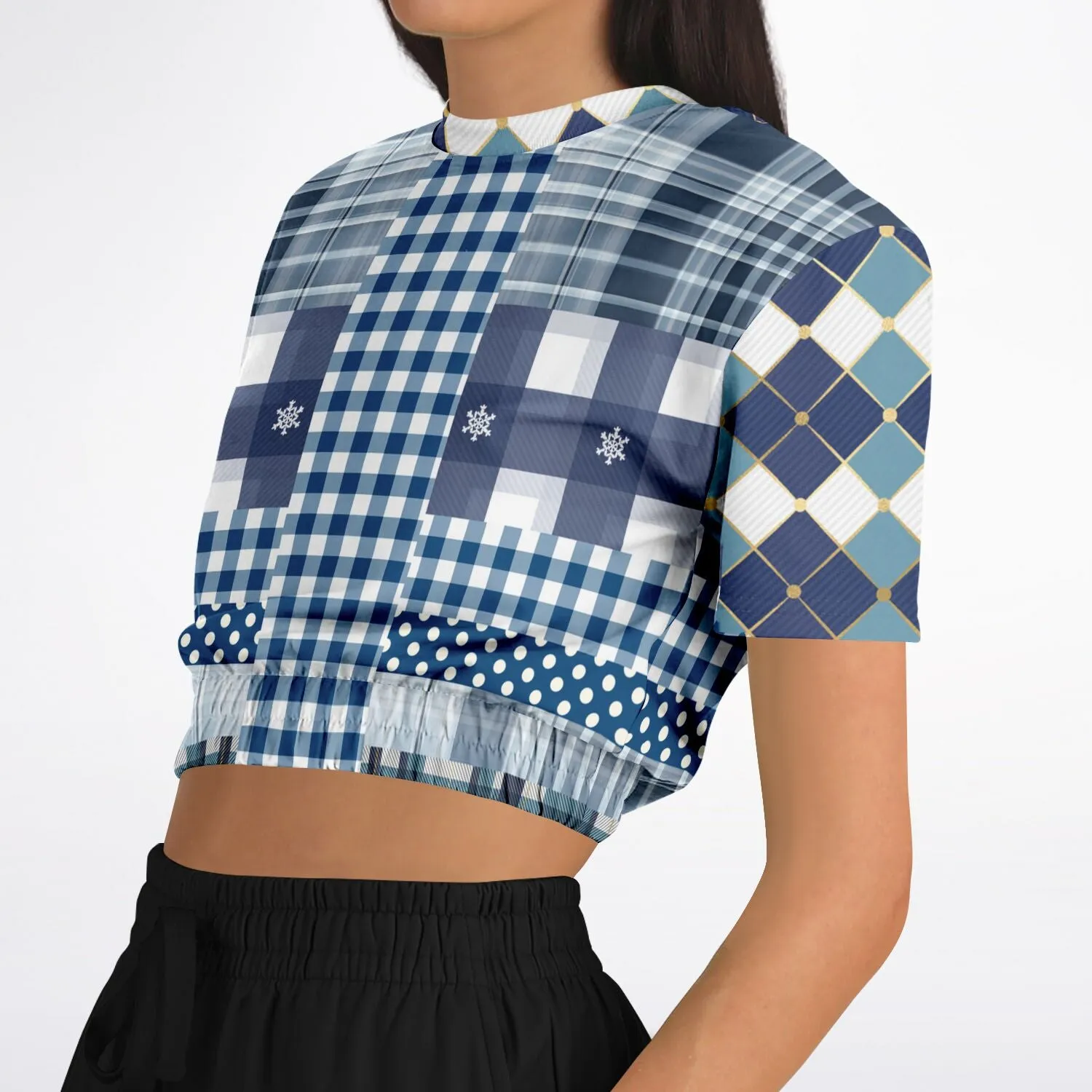 Blue Diamond Phillips Short Sleeve Cropped Eco-Poly Sweater