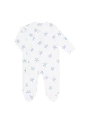 Blue Stars Print Crossover Footie