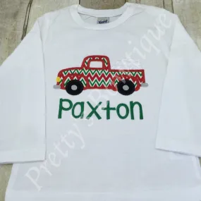 Boys Christmas Pick up Truck Shirt or Bodysuit -- Pick up truck with snowballs