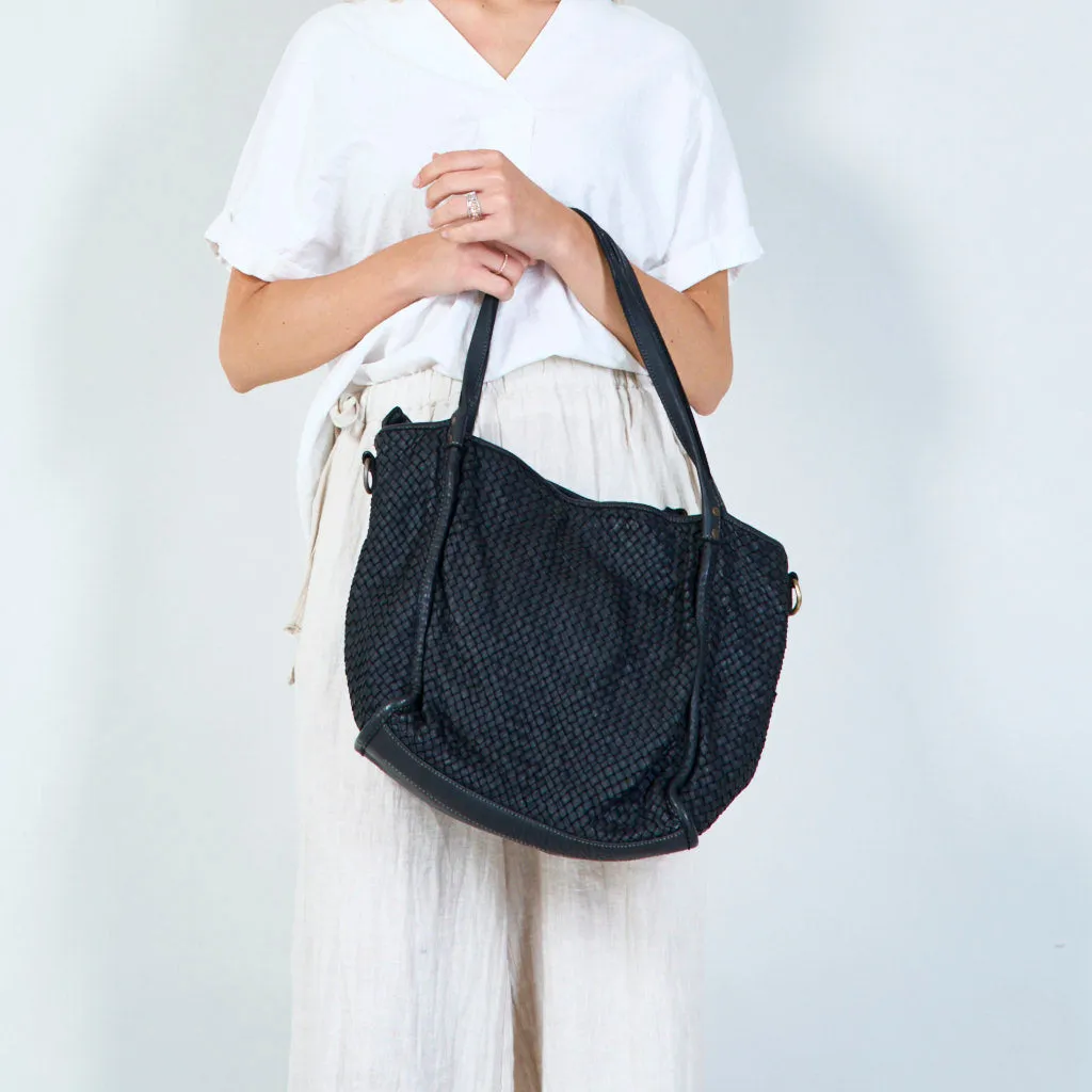 Braided leather tote bag wholesale