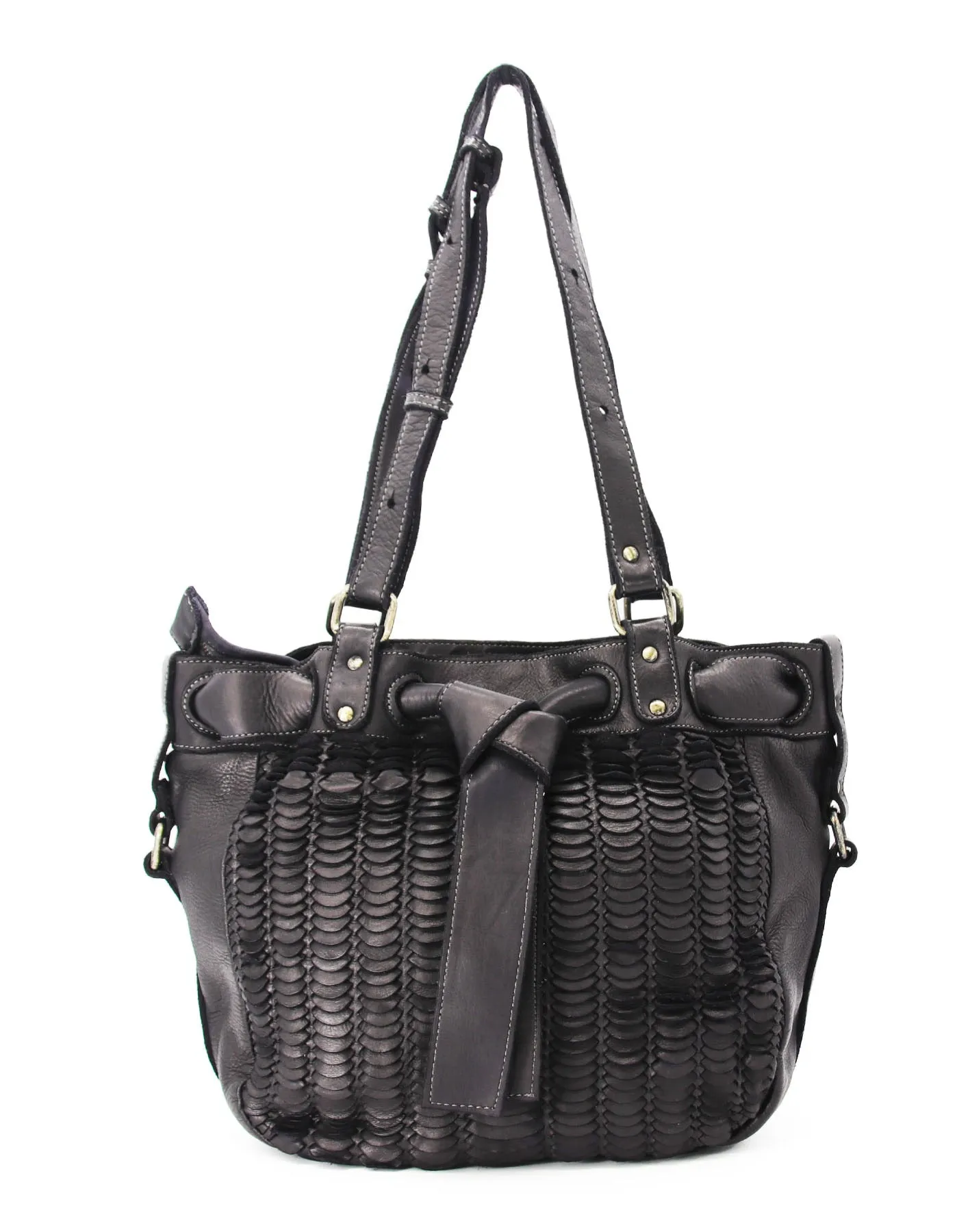 Braided leather vintage shoulder bag wholesale